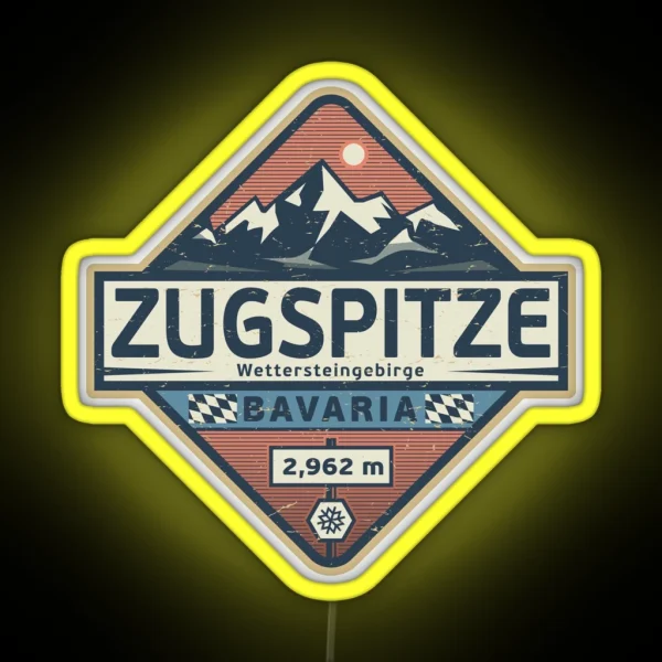 Zugspitze Bavaria Germany RGB Neon Sign