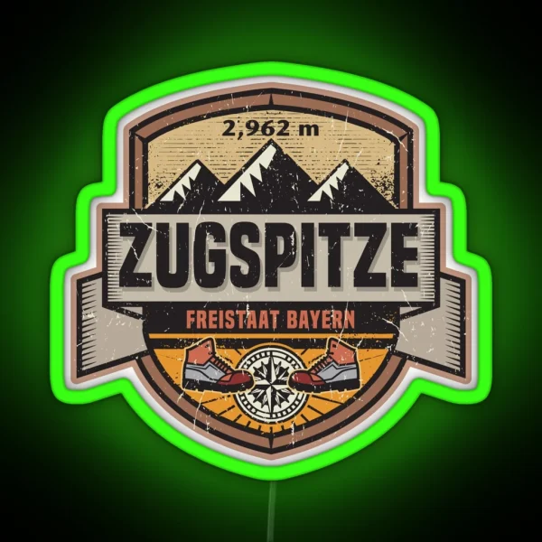 Zugspitze Bavaria Germany RGB Neon Sign