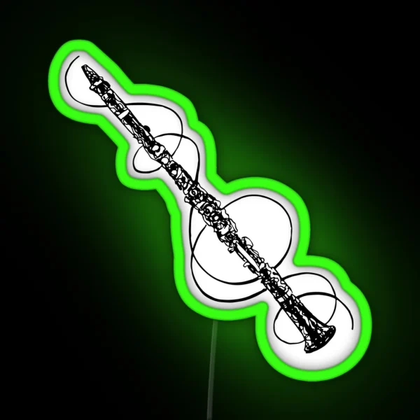 B Flat Clarinet RGB Neon Sign