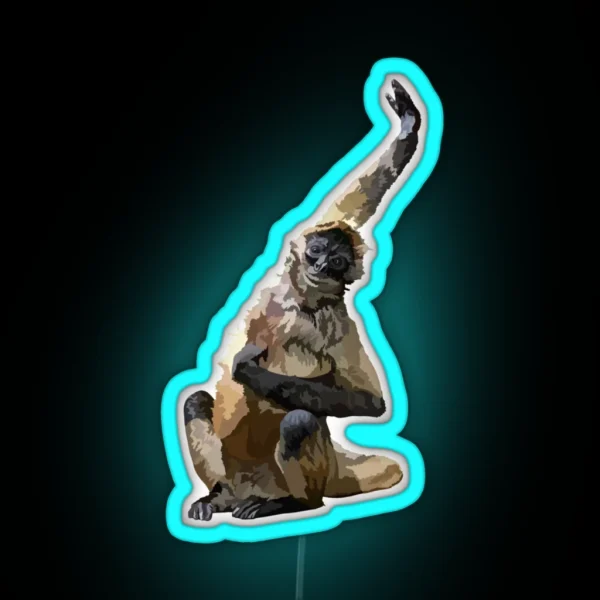 B Is For Black Handed Spider Monkey RGB Neon Sign