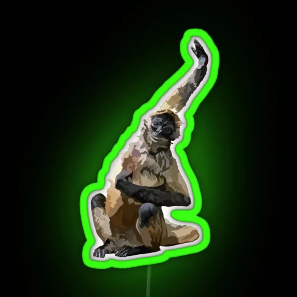 B Is For Black Handed Spider Monkey RGB Neon Sign