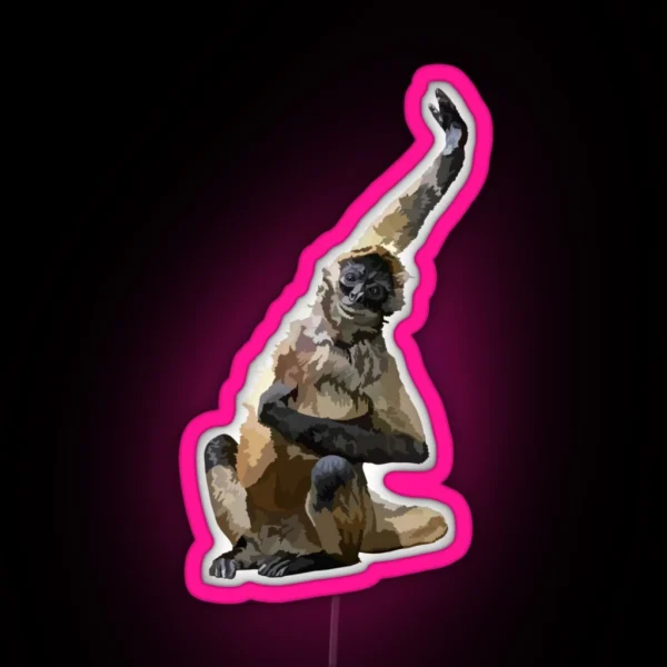 B Is For Black Handed Spider Monkey RGB Neon Sign