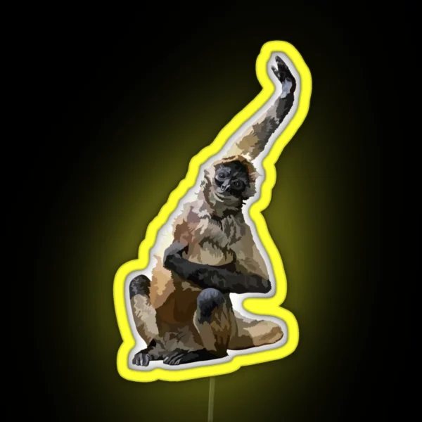 B Is For Black Handed Spider Monkey RGB Neon Sign