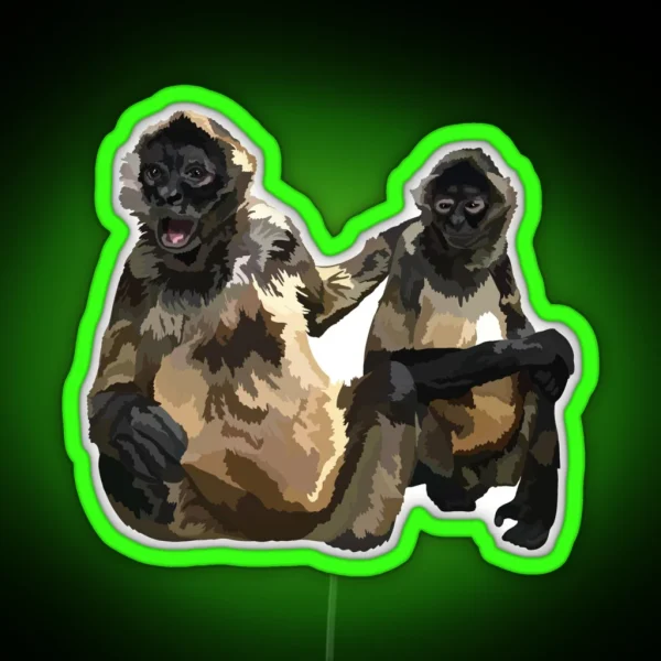 B Is For Black Handed Spider Monkey RGB Neon Sign