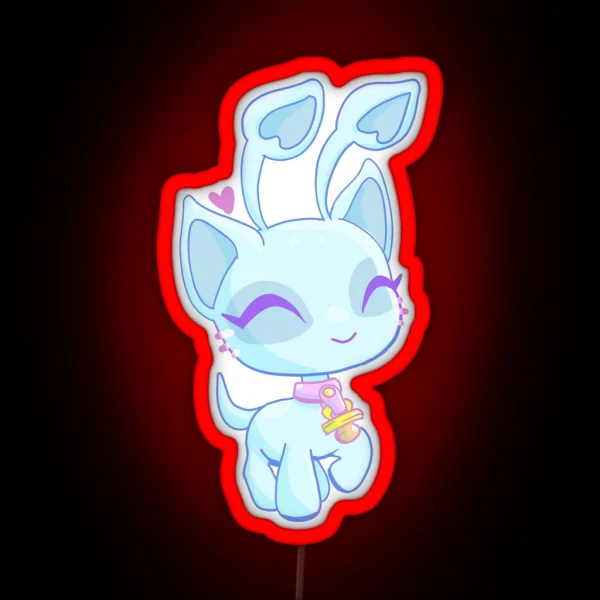 Baby Aisha Neopet Cat RGB Neon Sign