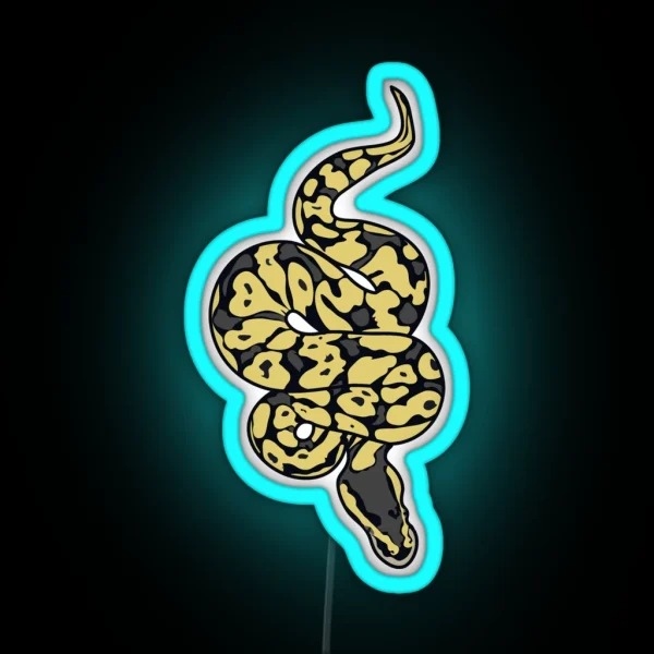 Baby Ball Python Pastel Snake Lover Pastel RGB Neon Sign