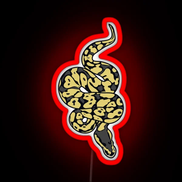 Baby Ball Python Pastel Snake Lover Pastel RGB Neon Sign