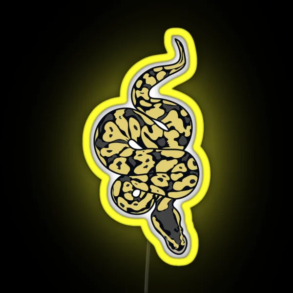 Baby Ball Python Pastel Snake Lover Pastel RGB Neon Sign