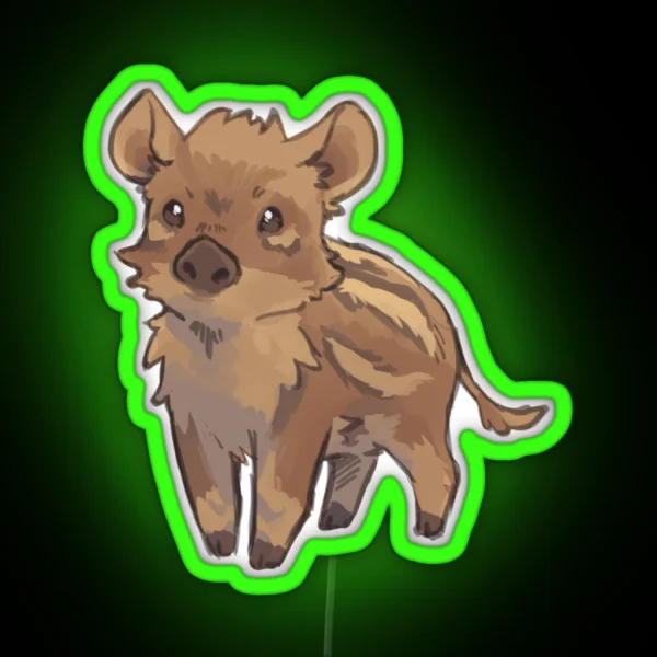 Baby Boar RGB Neon Sign