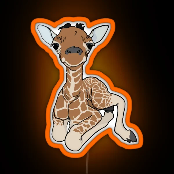 Baby Giraffe RGB Neon Sign