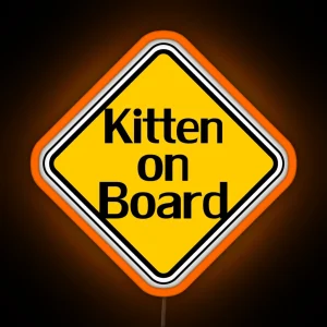 Baby Kitten On Board Cat Led RGB Neon Sign