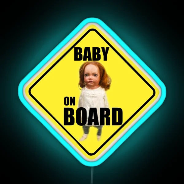 Baby On Board Creepy Renesmee Doll Twilight Funny Bumper Led RGB Neon Sign