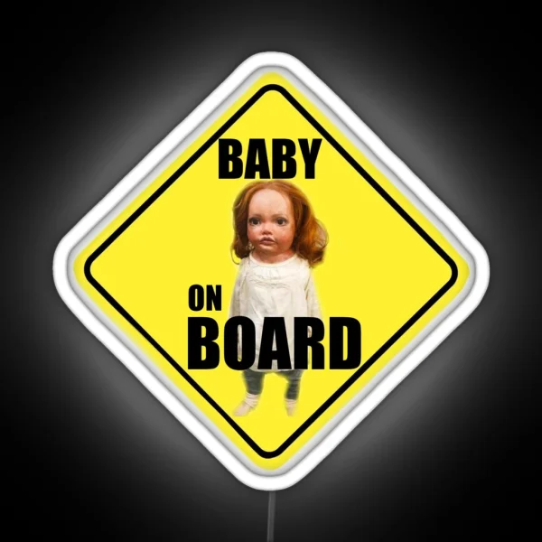 Baby On Board Creepy Renesmee Doll Twilight Funny Bumper Led RGB Neon Sign