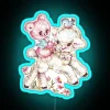 Baby Teddy Bear And Lamb Vintage Animal Illustration RGB Neon Sign - Image 3
