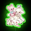 Baby Teddy Bear And Lamb Vintage Animal Illustration RGB Neon Sign - Image 4