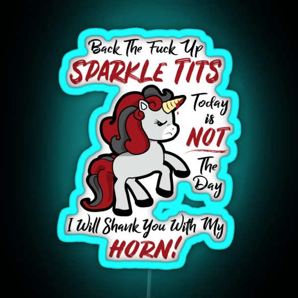 Back Off Unicorn RGB Neon Sign