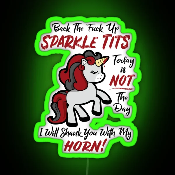 Back Off Unicorn RGB Neon Sign