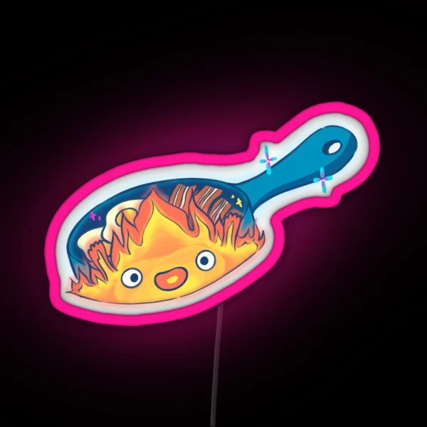 Bacon N Eggs Calcifer Fire RGB Neon Sign