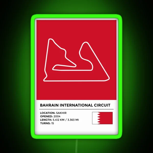 Bahrain International Circuit Info RGB Neon Sign