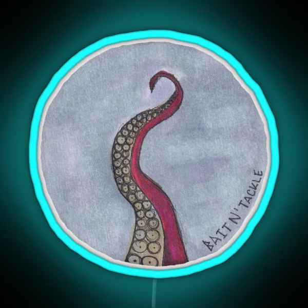 BAIT N TACKLE TENTACLE RGB Neon Sign