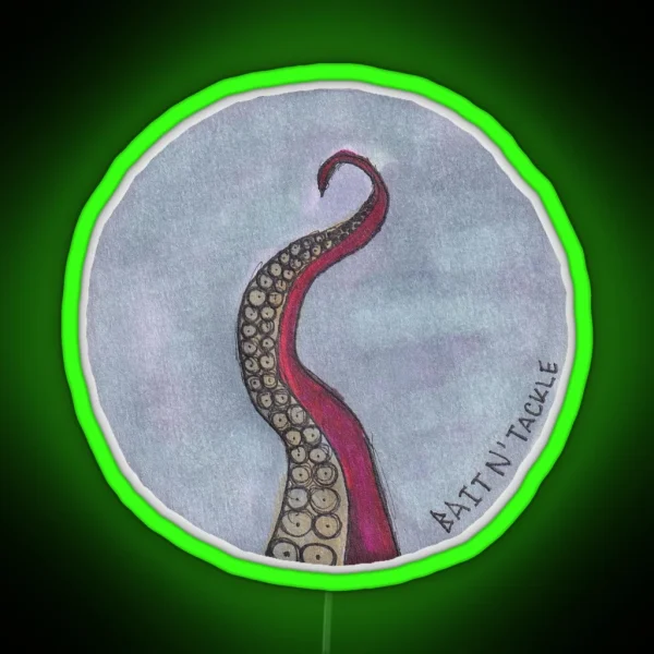 BAIT N TACKLE TENTACLE RGB Neon Sign