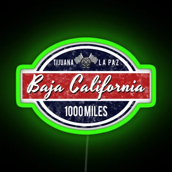 Baja California Racing 1000 Miles RGB Neon Sign