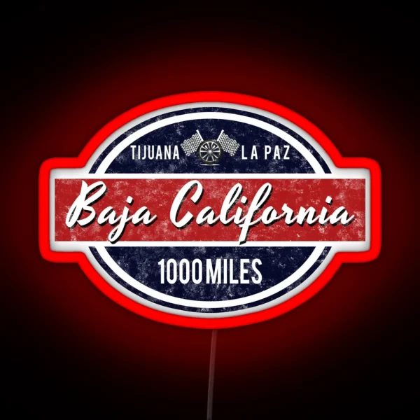 Baja California Racing 1000 Miles RGB Neon Sign