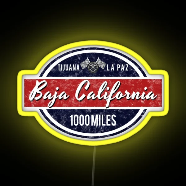 Baja California Racing 1000 Miles RGB Neon Sign