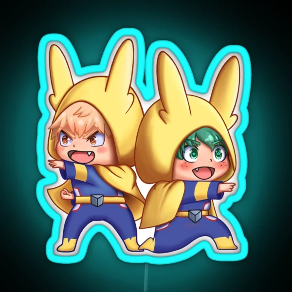 Bakudeku In All Might Onesies RGB Neon Sign