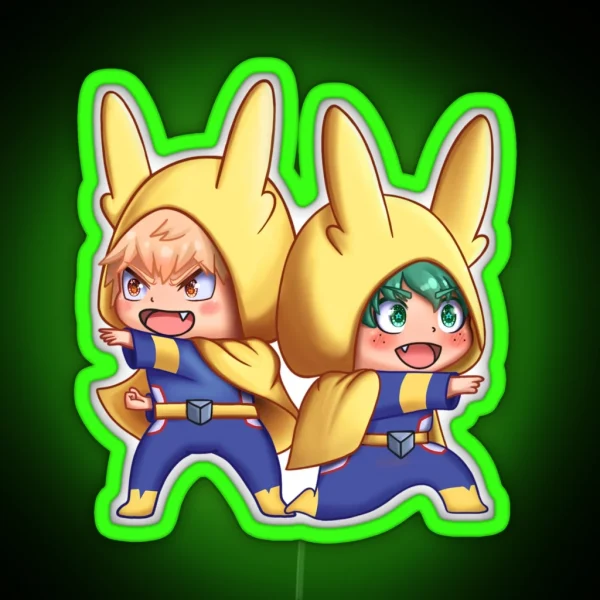 Bakudeku In All Might Onesies RGB Neon Sign