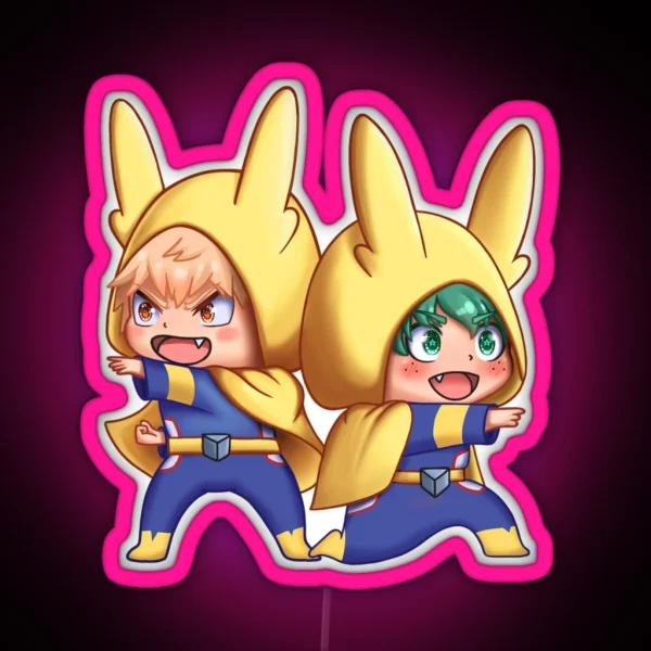 Bakudeku In All Might Onesies RGB Neon Sign
