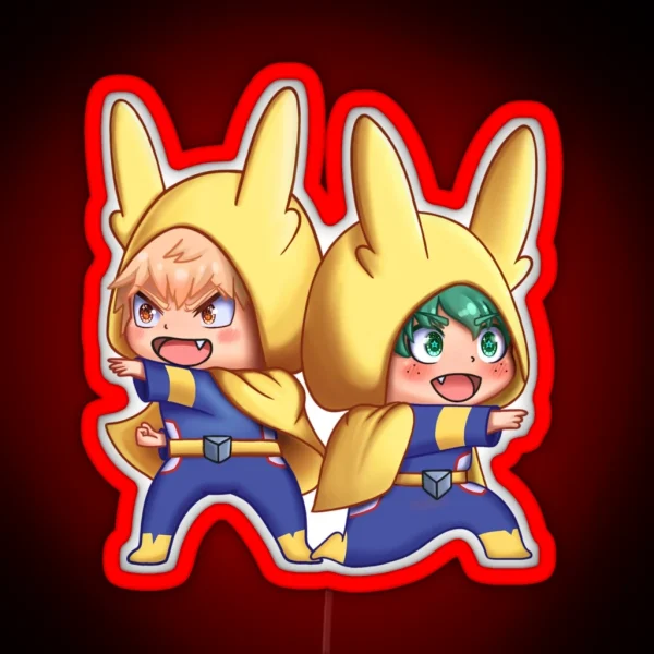 Bakudeku In All Might Onesies RGB Neon Sign