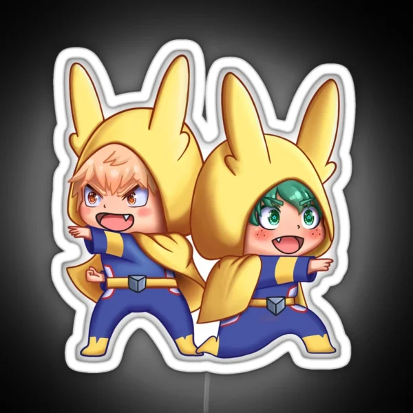 Bakudeku In All Might Onesies RGB Neon Sign