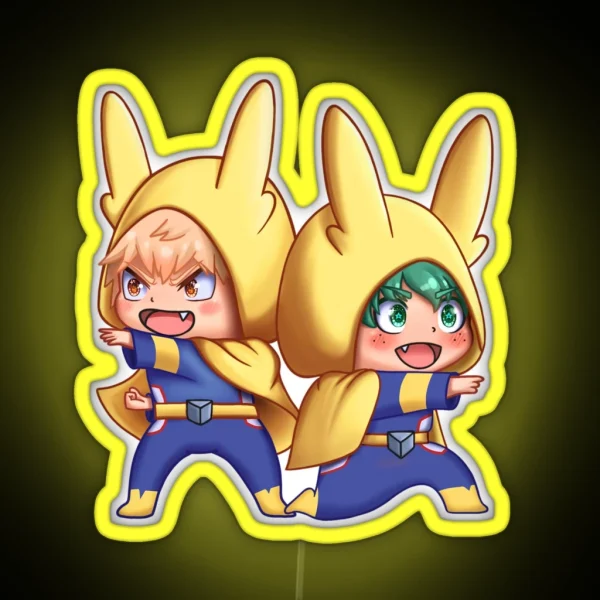 Bakudeku In All Might Onesies RGB Neon Sign