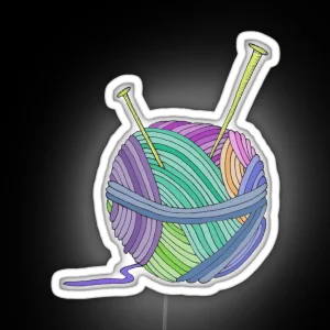 Ball Of Yarn Addicted To Knitting RGB Neon Sign