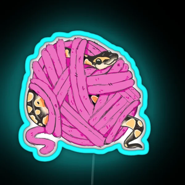 Ball Python Yarn Ball RGB Neon Sign
