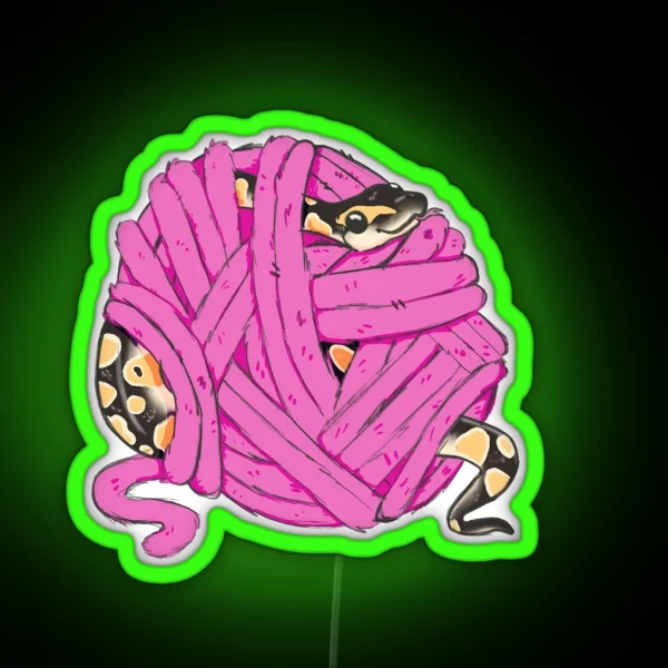 Ball Python Yarn Ball RGB Neon Sign