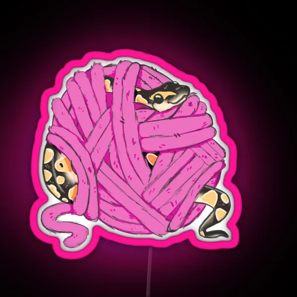 Ball Python Yarn Ball RGB Neon Sign