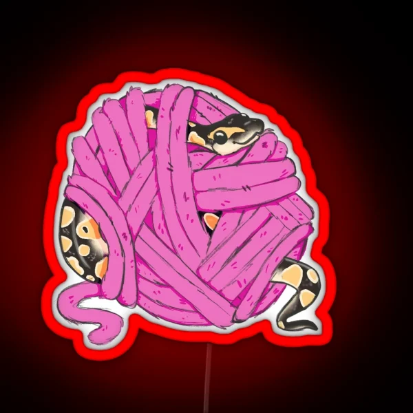 Ball Python Yarn Ball RGB Neon Sign