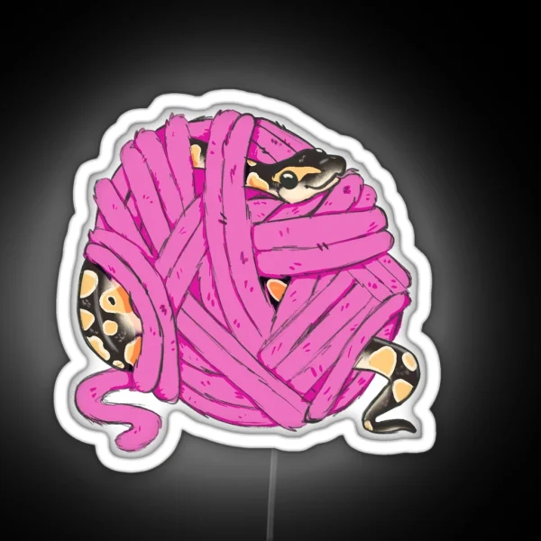 Ball Python Yarn Ball RGB Neon Sign