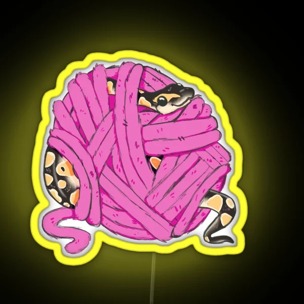 Ball Python Yarn Ball RGB Neon Sign