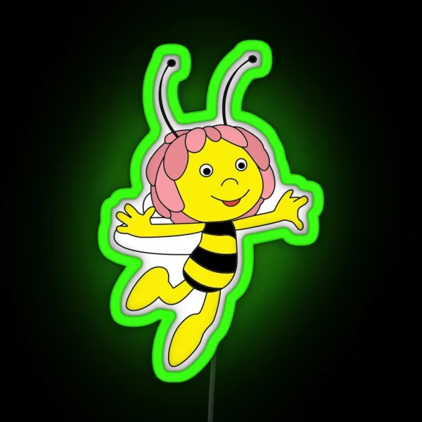 Ballerina Bella Bee RGB Neon Sign