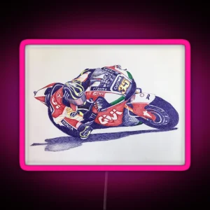 Ballpoint Sketching Painting Motogp 35 Cal Crutchlow RGB Neon Sign