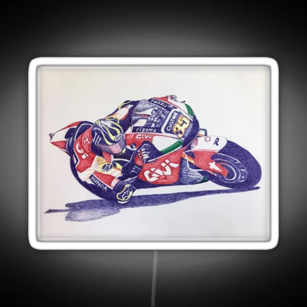 Ballpoint Sketching Painting Motogp 35 Cal Crutchlow RGB Neon Sign