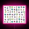 Balls Of Yarn Knitting Watercolor RGB Neon Sign