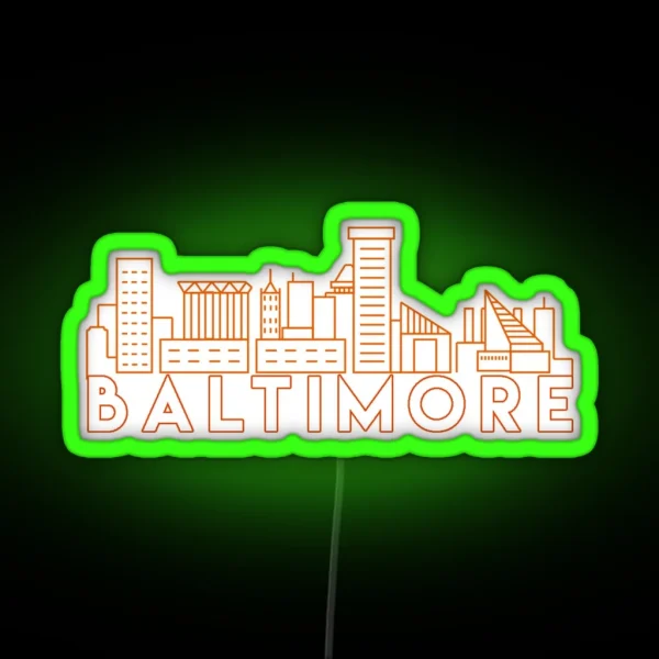 Baltimore Maryland RGB Neon Sign