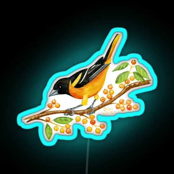 Baltimore Oriole RGB Neon Sign