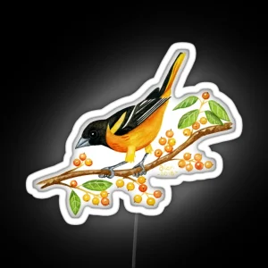 Baltimore Oriole RGB Neon Sign