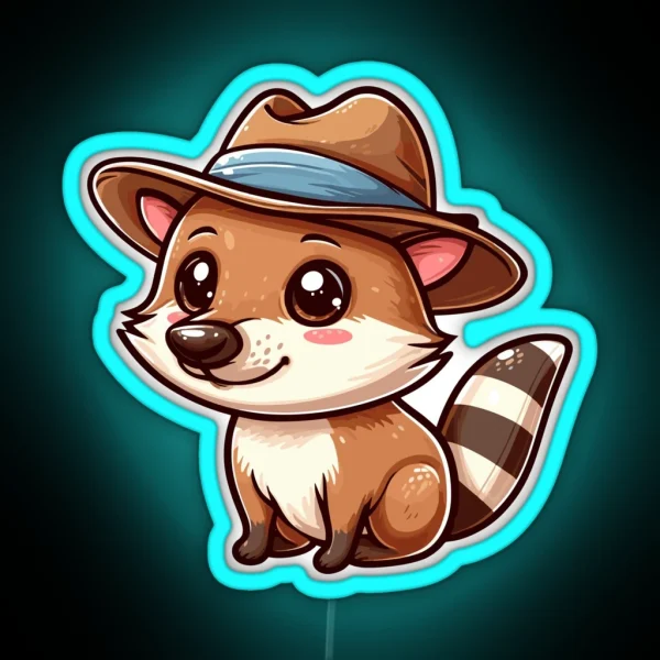 Bandicoot With Hat RGB Neon Sign