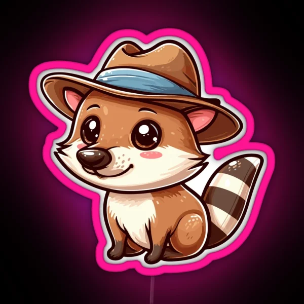 Bandicoot With Hat RGB Neon Sign